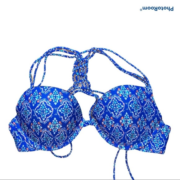 Hollister Blue Underwire Push-Up Bikini Top 34D - Picture 3 of 5